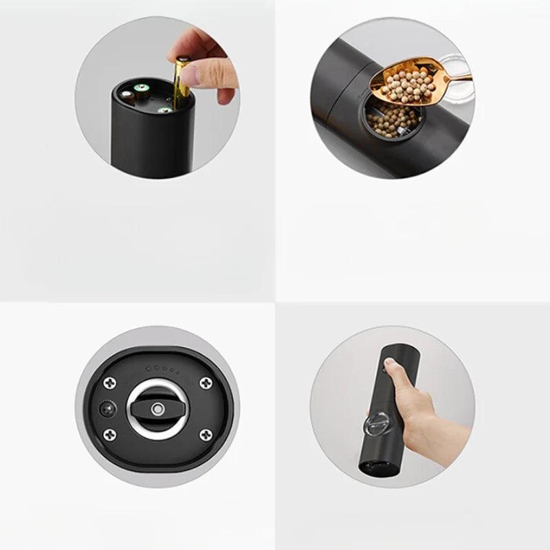 Moedor automático elétrico de pimenta e sal