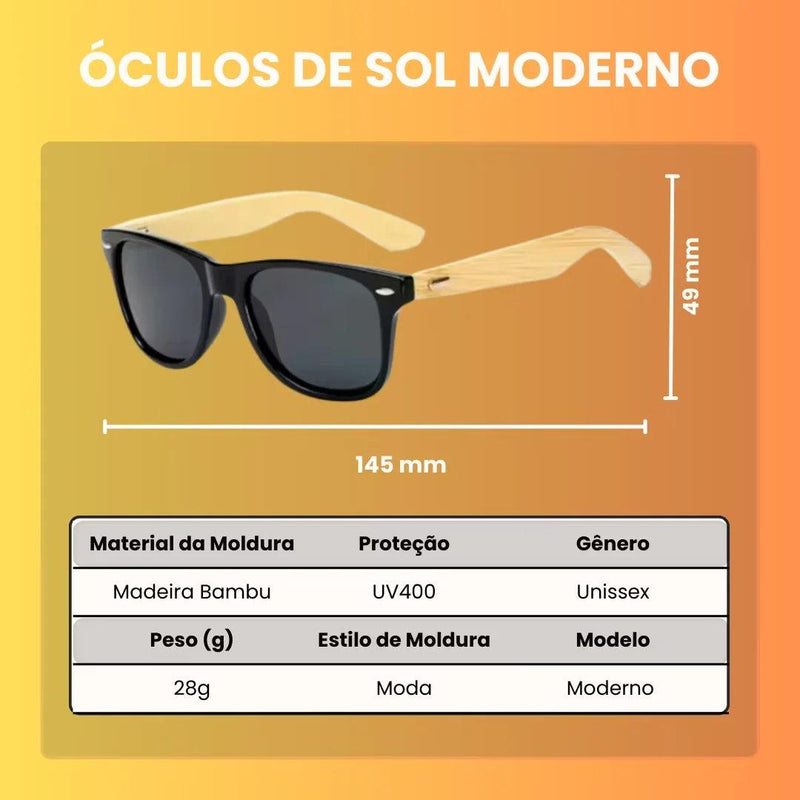Óculos de Sol com Haste em Madeira